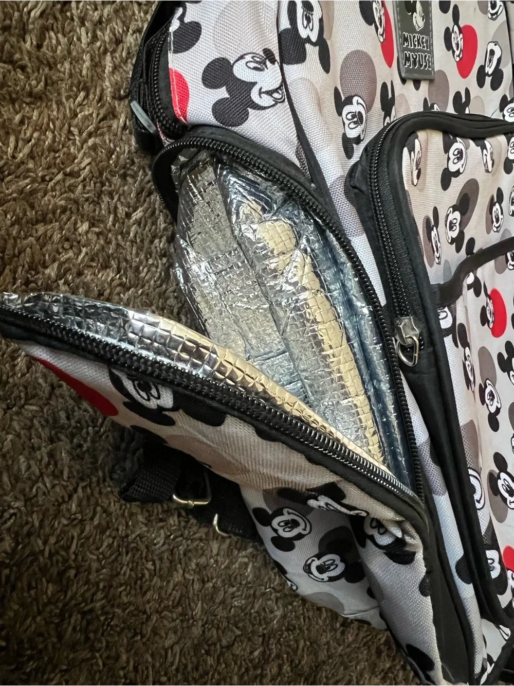 Disney Mickey Mouse Kids Backpack - Black, Gray & Red